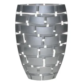 12 Mouth Blown Wall Design Silver Vase By Homeroots