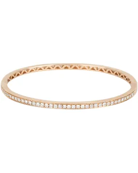 18k Rose Gold Diamond Oval Bangle Bracelet