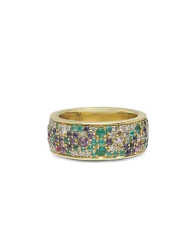 5 Row Multi Stone Band Ring