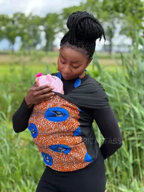 African Print Baby Carrier / Baby sling / baby wrap - Speed bird orange