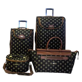 American Flyer Fleur de lis 4 Piece Set 4-Wheel Luggage Sets