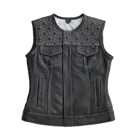 Angelite Women's Motorcycle Leather Vest - Limited Edition