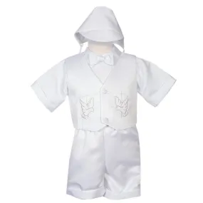 Baby Boys 4 pc Cross Dove Vest Hat Baptism Outfit 3-24M