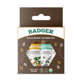 Badger Cocoa Butter Lip Balm 4-Pack - Brown Box