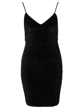 BLACK VELVET CAMI DRESS