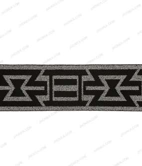 Black with Shiny Metallic Silver Rivil-Civil Glitter Elastic