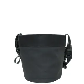 Bottega Veneta Black Nylon Soft Paper Touch Bucket Bag