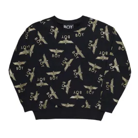 BOY REPEAT SWEATSHIRT - BLACK/GOLD