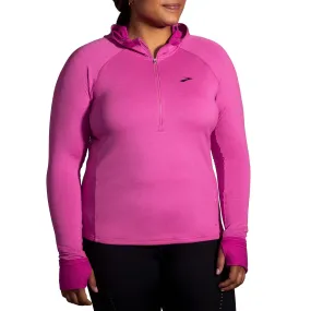 Brooks | Women's Notch Thermal Hoodie 2.0 - Heather Frosted Mauve