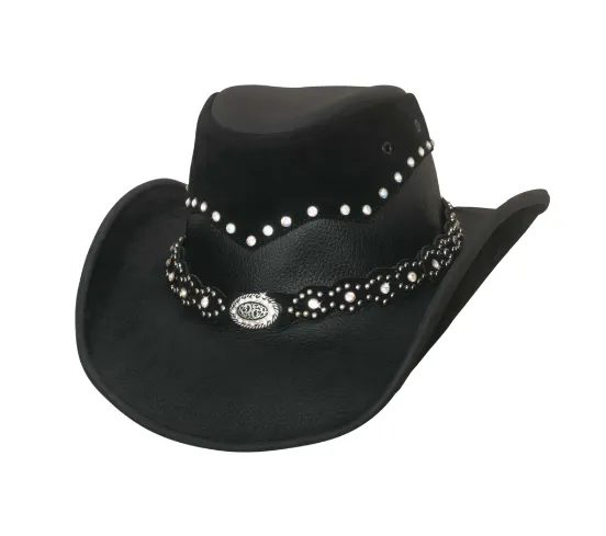 Bullhide Ladies Leather Hat Back in Black Style 4064BL