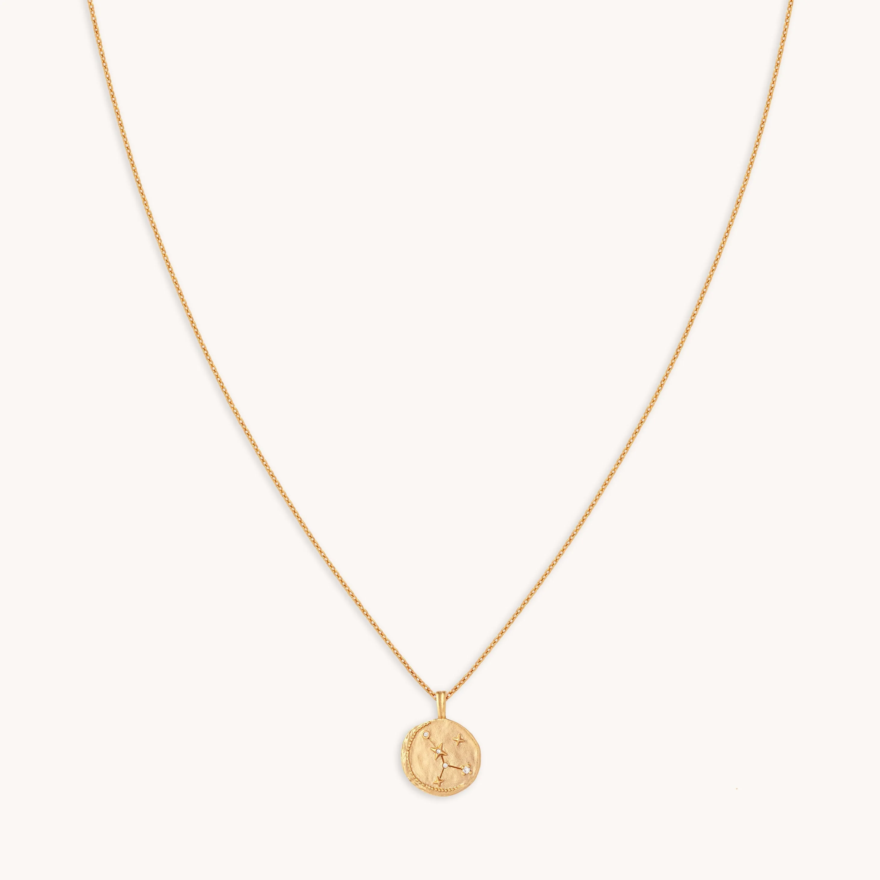 Cancer Zodiac Pendant Necklace in Gold