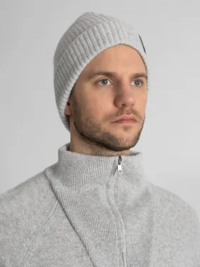 Cashmere beanie men "Ask" - light grey