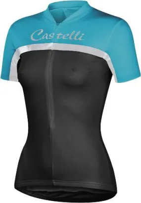 Castelli Womens Promessa Cycling Jersey - Black Aqua