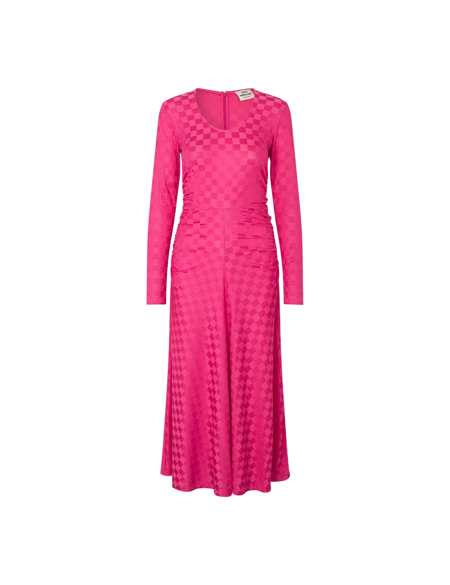 Check Jersey Bertie Dress, Fuchsia Purple