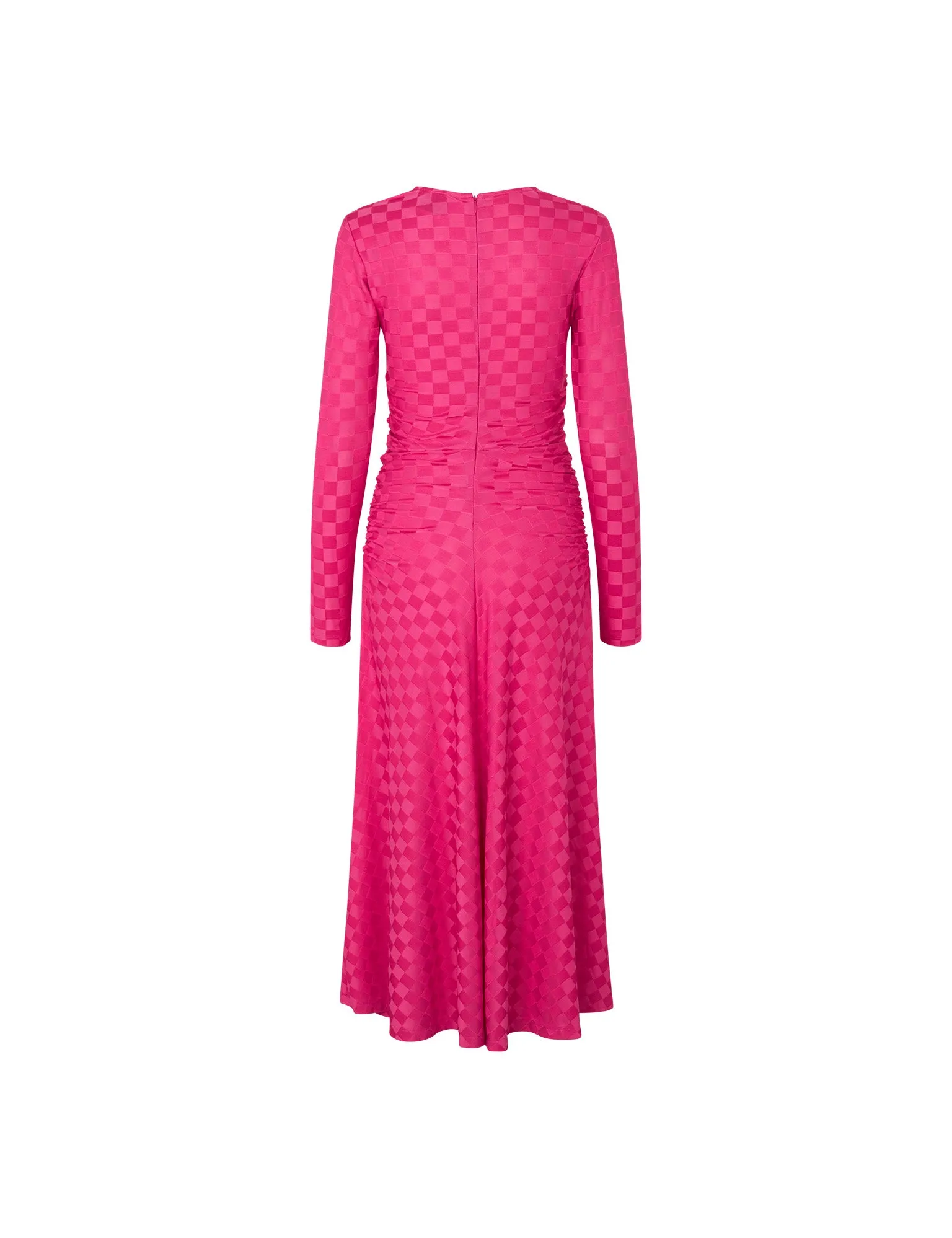 Check Jersey Bertie Dress, Fuchsia Purple