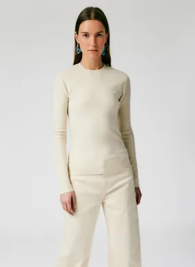 Compact Stretch Cashmere Mini Long Sleeve Pullover