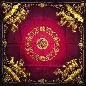 Cosmos Hermes Scarf by Philippe Ledoux 90cm Silk Twill Magenta Col.