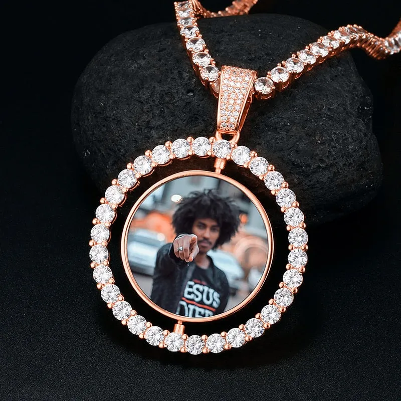 Custom Double Sided Photo Medallion Necklace