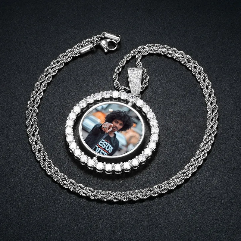 Custom Double Sided Photo Medallion Necklace