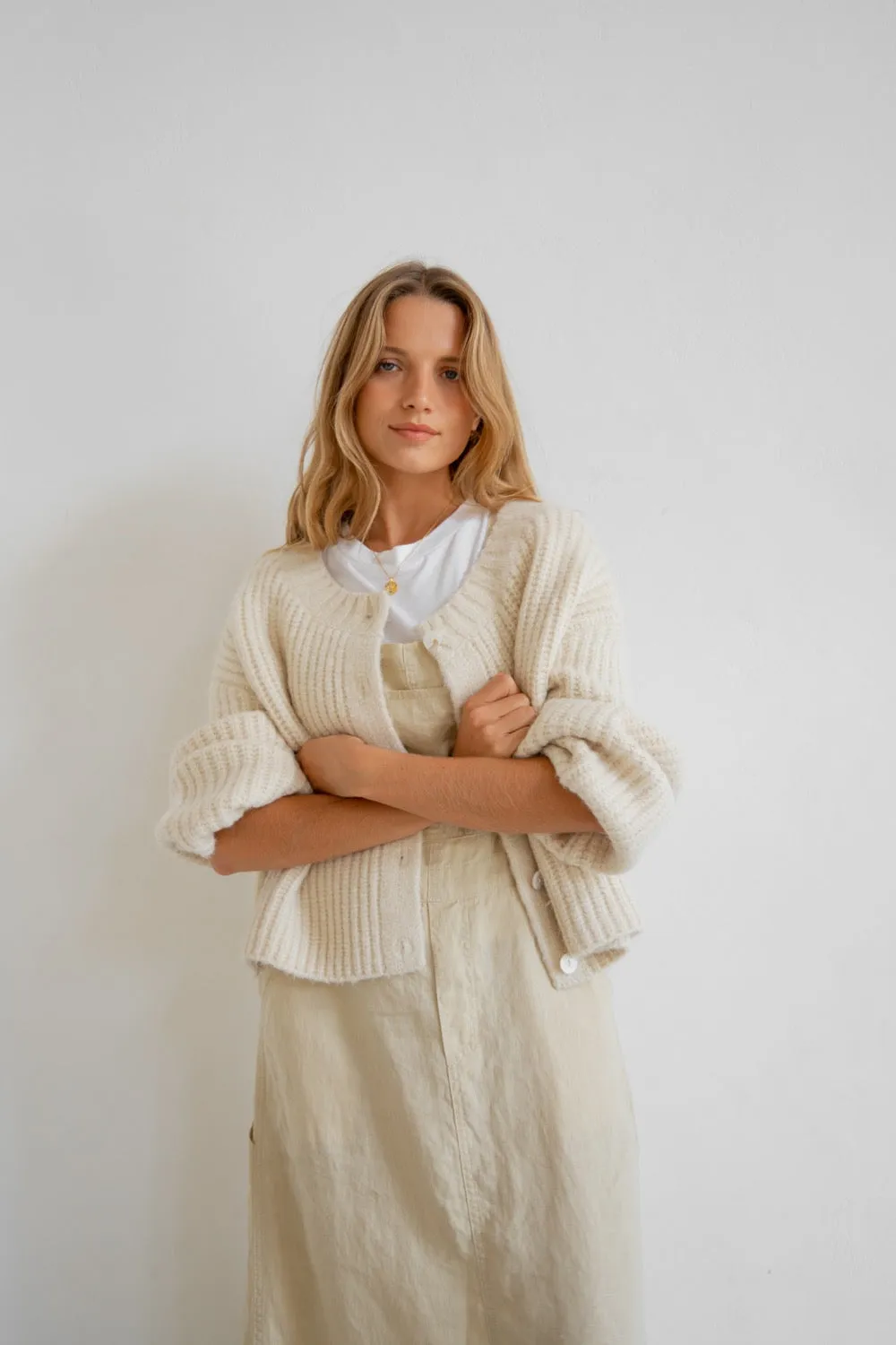 Elsie Knit Cardigan Cream