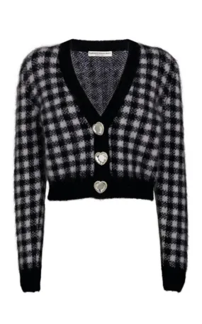 Embellished Check Mohair Cardigan