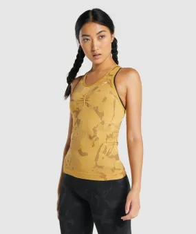 Gymshark Adapt Camo Seamless Tank - Savanna | Yellow