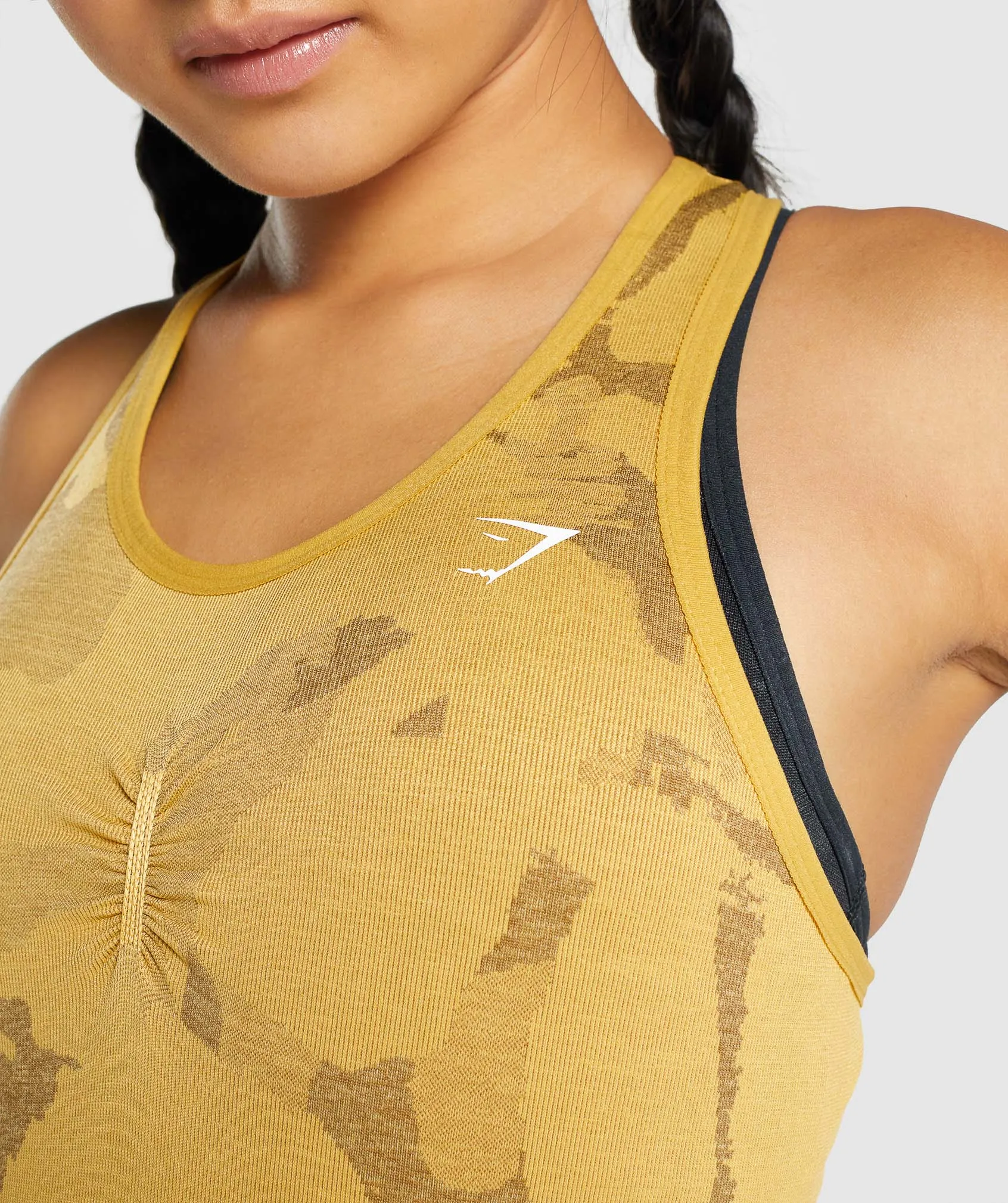 Gymshark Adapt Camo Seamless Tank - Savanna | Yellow