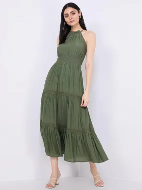 Halter Neck Tiered Maxi Dress