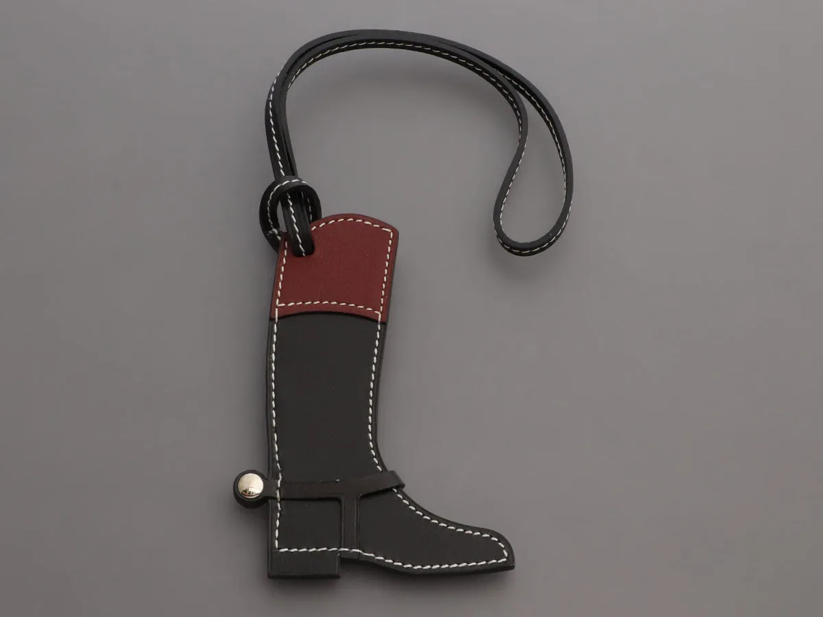 Hermès Black and Rouge H Boot Bag Charm