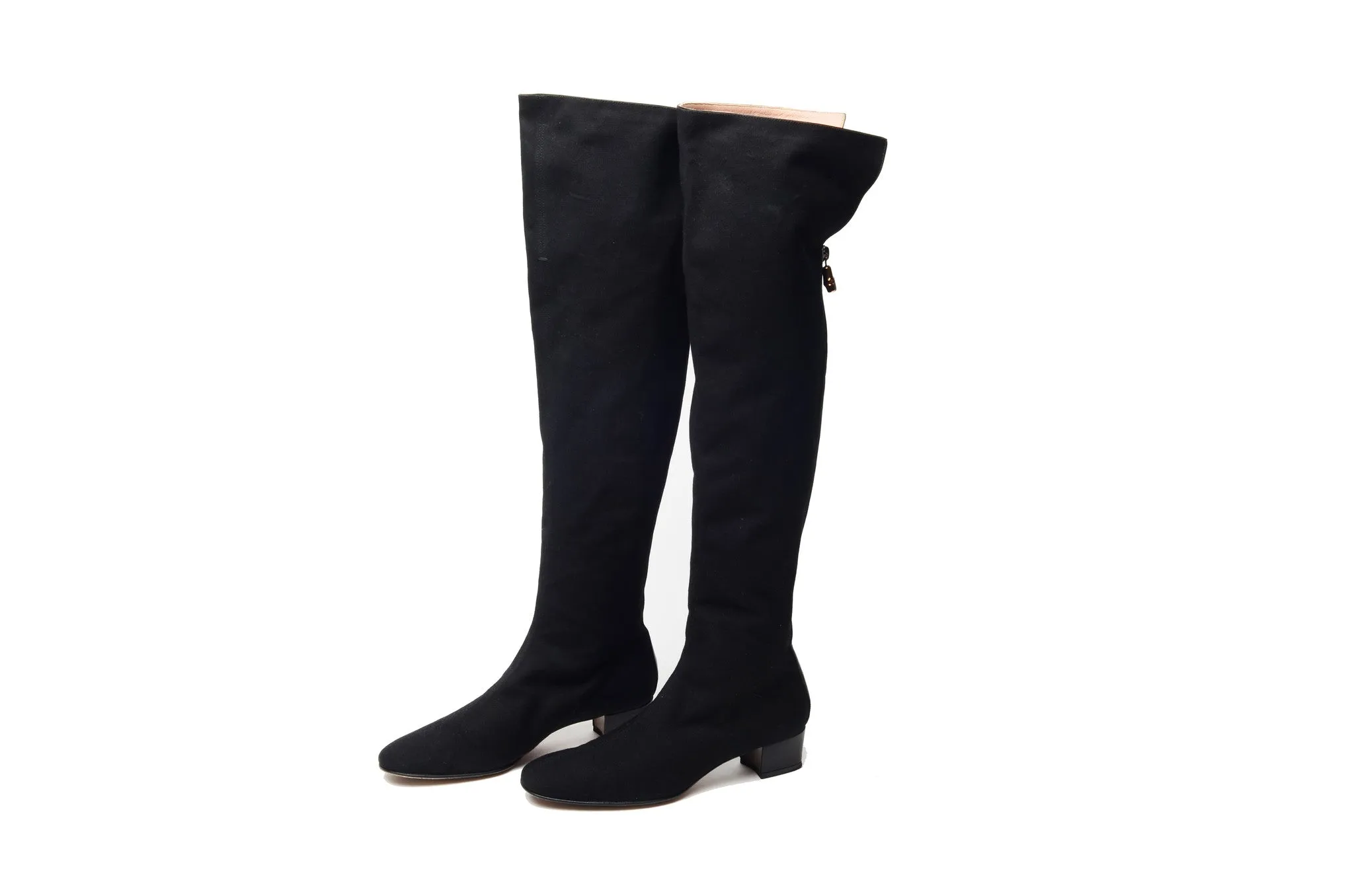 Iconic Tom Ford for Gucci - Black Knee High Fabric Boot - US 7 1/2