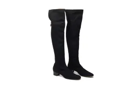 Iconic Tom Ford for Gucci - Black Knee High Fabric Boot - US 7 1/2