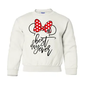 Kids Monogrammed 'Minnie Best Day Ever' Crewneck Sweatshirt