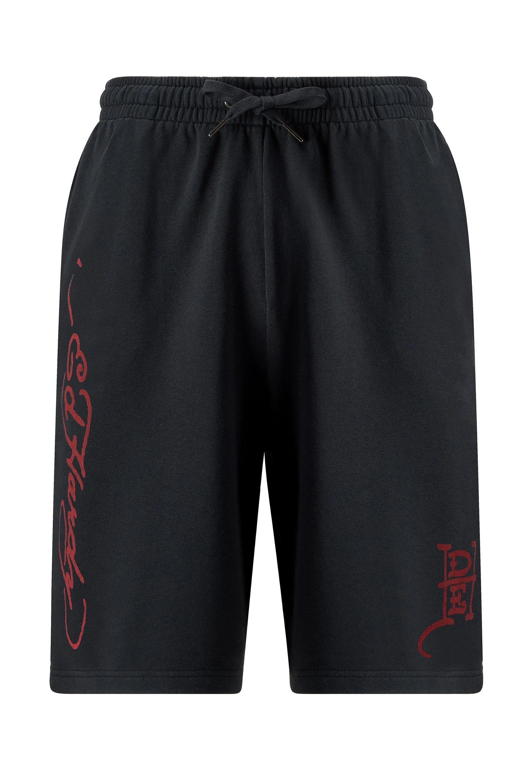 Mens Fireball Dragon Sweat Shorts - Washed Black