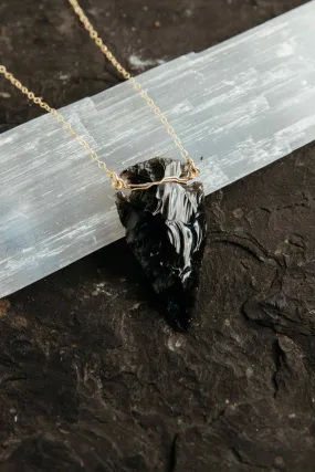 Men's I Am Limitless Obsidian Gemstone Necklace