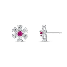 Mini Daisy Earrings (Ruby)