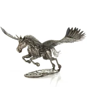 Pegasus Inspired Recycled Metal Art Sculpture