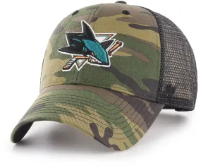 San Jose Sharks 47 Brand MVP Camo Branson NHL Trucker Cap