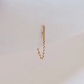 Short Chain Loop Sprinkle Stud Earring - Solid 14kt