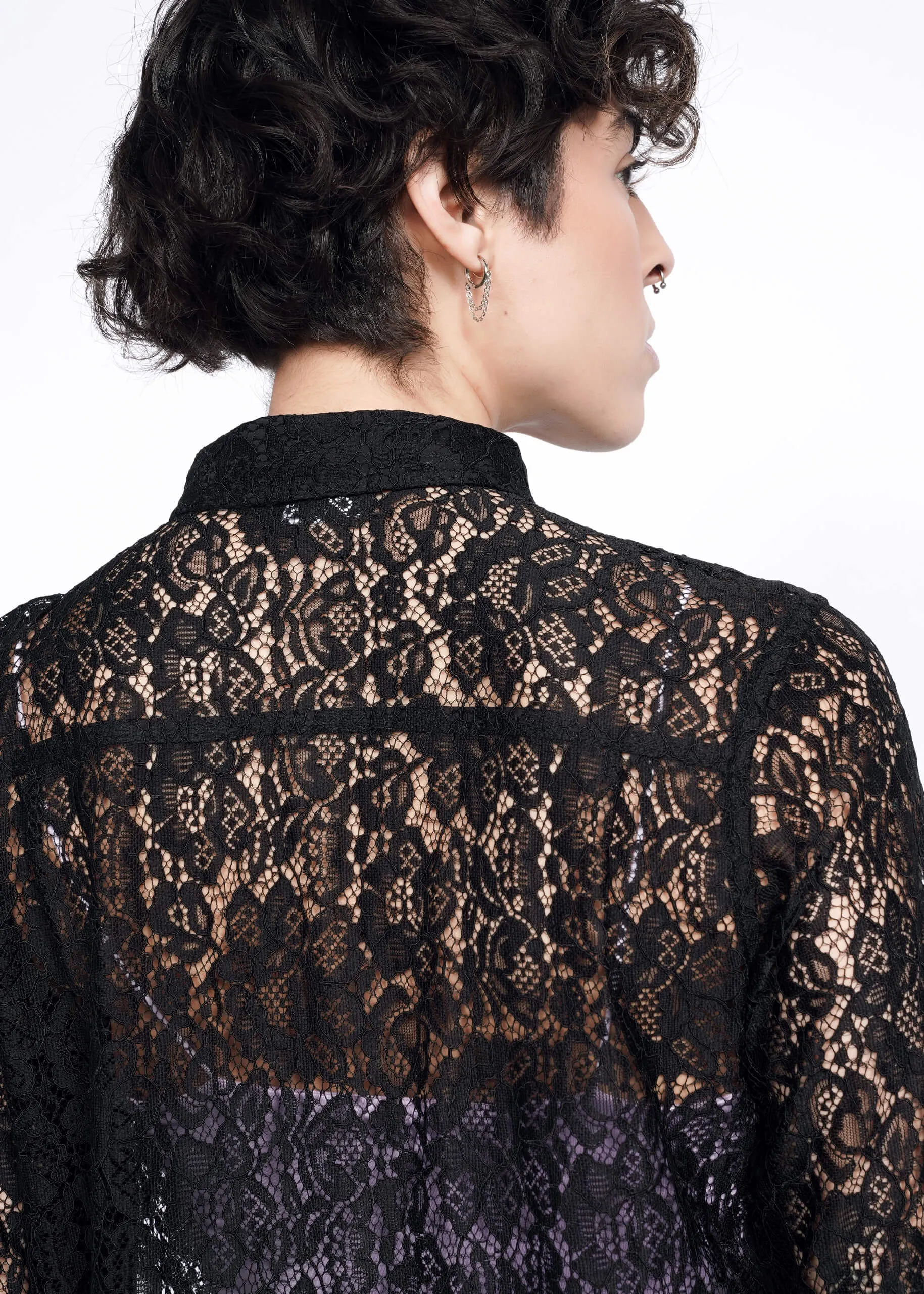 The Empower Lace Long Sleeve Button Up