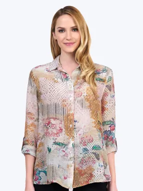 Tianello Jaipur print Washable Silk "Loving" Blouse