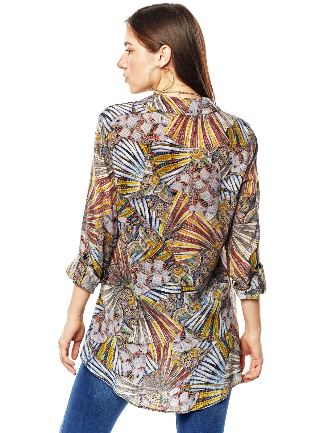 Tianello LeQueen Print Washable Silk "Loving" Blouse