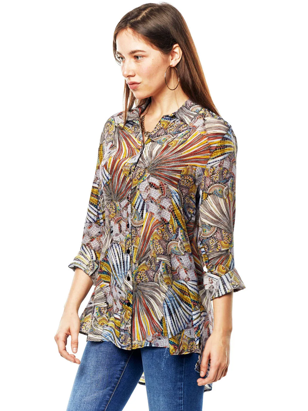 Tianello LeQueen Print Washable Silk "Loving" Blouse