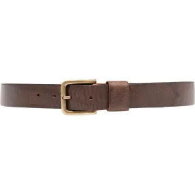 Timeless jeans belt in delicious leather quality / 12824 - Brown/Brass