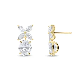 Virginia Earrings (All-White/Gold)