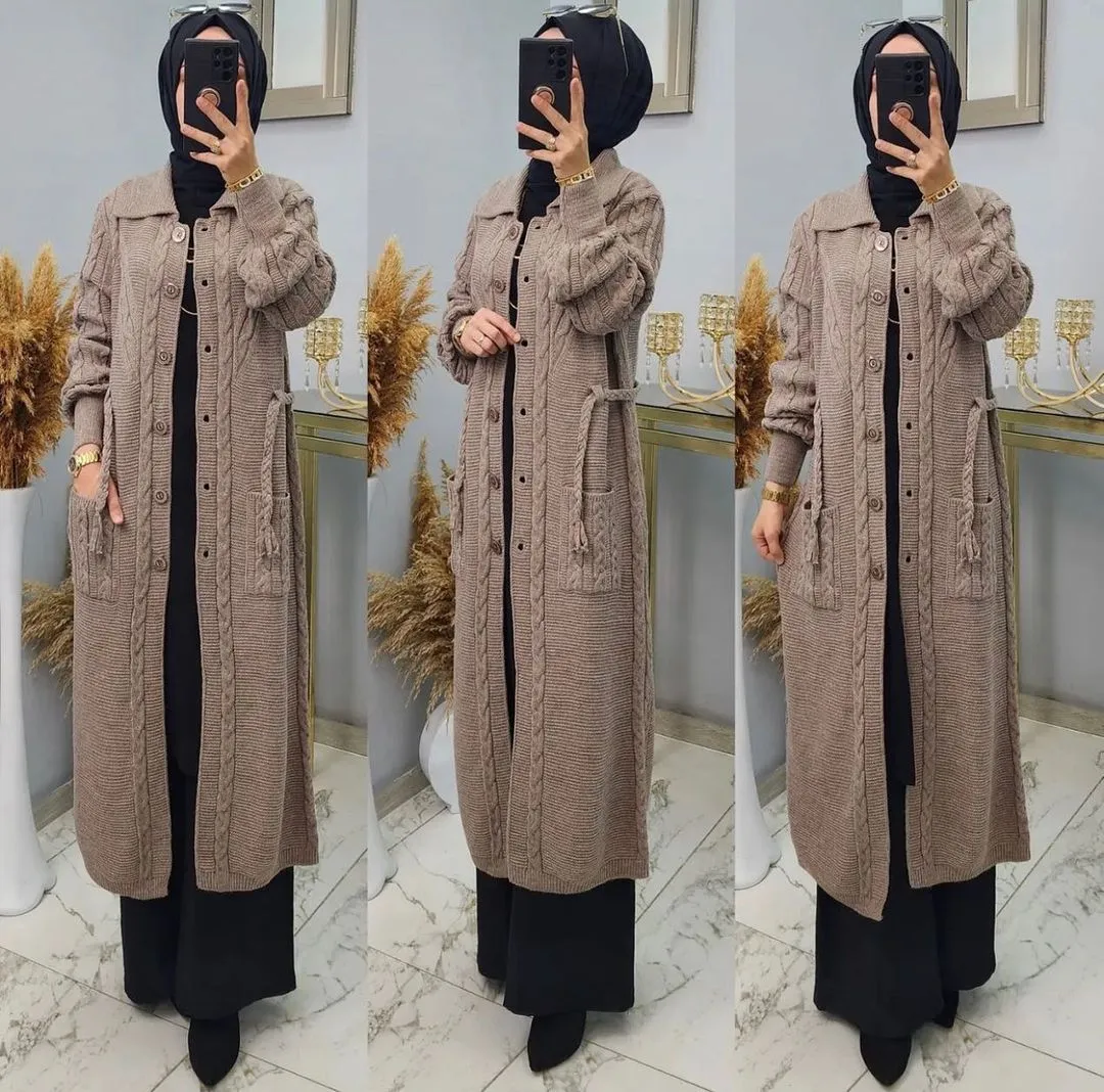 Warm Knitted Jacket - Long