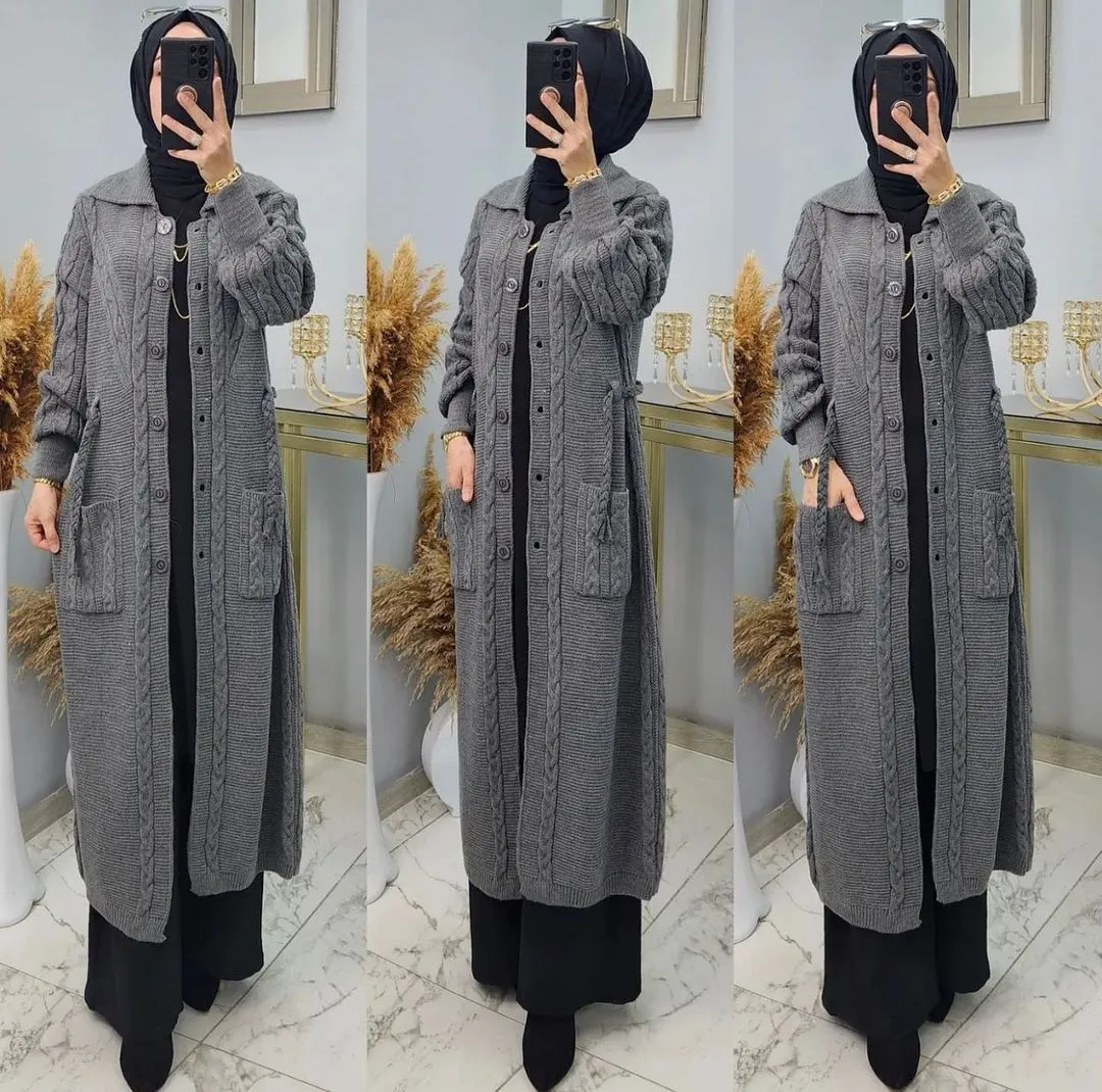 Warm Knitted Jacket - Long