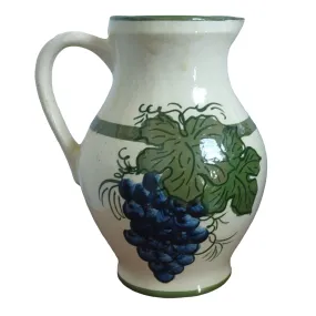 Wine Pichet / Pitcher Hand Painted Grape Design